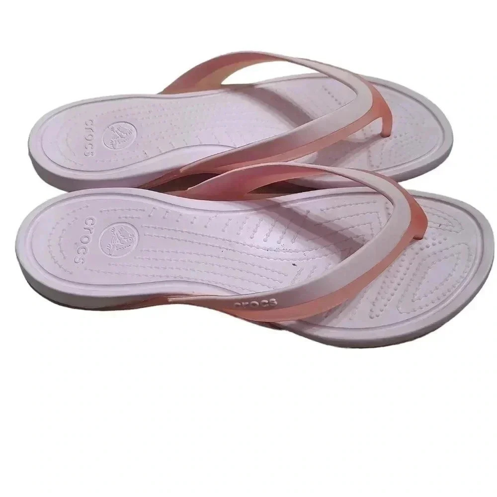 Crocs Adriana flip flop sandals pink lemonade